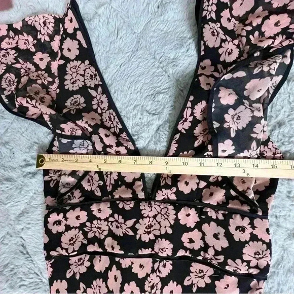 Milly Deni Floral Print Chiffon Maxi Dress Size 2 In Pink Wedding Formal Garden - Picture 5 of 13